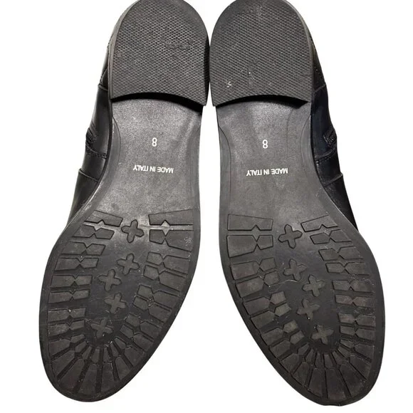 Aquatalia Oralie Equestrian Knee High Boot 8 Black Leather Side Zip Quilted - Picture 9 of 15